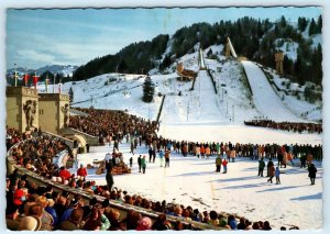 GARMISCH-PARTENKIRCHEN, Germany ~Skiers OLYMPIC SKI JUMP STADIUM  4x6 Postcard