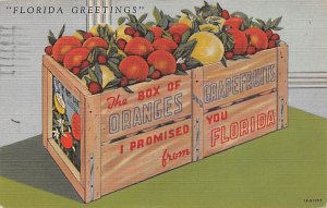 Box of Oranges Florida, USA Fruit Assorted 1946 postal marking on front