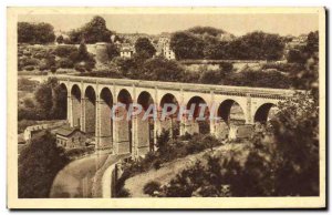 Old Postcard Dinan Viaduct On The Rance The Stamp Quiou 1951