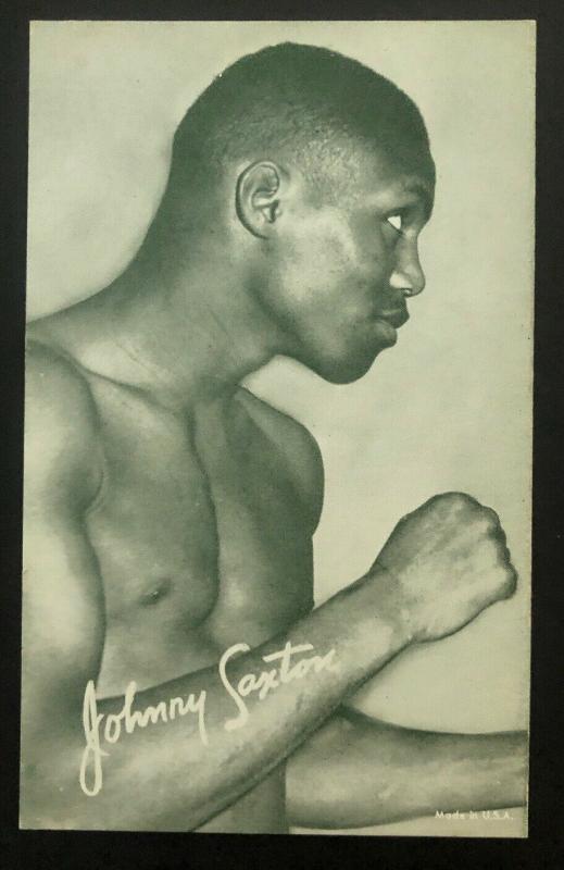 Mint USA Real Picture Postcard Black America Johnny Saxton Boxer