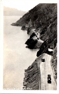 Lake Shore Drive Cody Road to Yellowstone Park Wyoming Real Photo Postcard