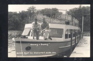 RPPC WISCONSIN DELLS WISCONSIN OLSON BOAT COMPANY REAL PHOTO POSTCARD