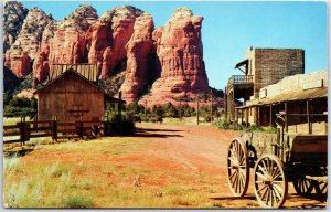 VINTAGE POSTCARD OLD MOVIE STREET AT OAK CREEK CANYON SEDONA ARIZONA c. 1960s