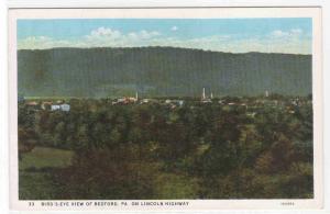 Panorama Bedford PA Pennsylvania on Lincoln Highway 1930s postcard