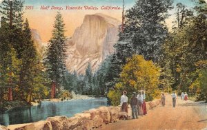 HALF DOME Yosemite Valley, CA Onlookers 1913 Mitchell Vintage Postcard