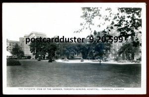 h3596 - TORONTO Ontario 1920s General Hospital & Garden. Real Photo Postcard