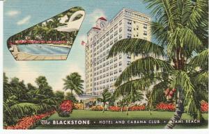 FL  MIAMI BEACH  THE BLACKSTONE HOTEL  1952 postcard