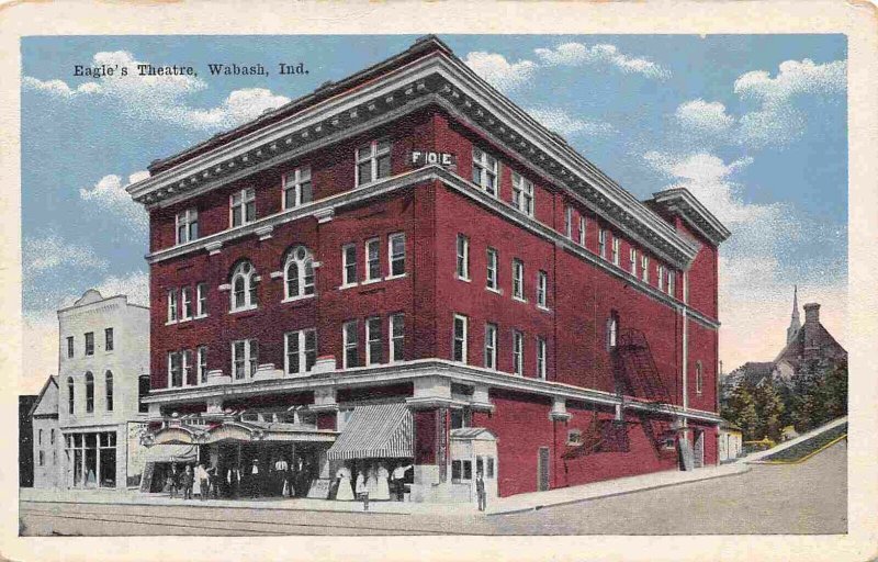 Eagle Theater Wabash Indiana 1920c postcard