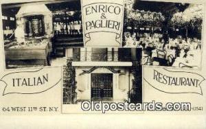 Enrico & Paglieri Italian Restaurant, New York City, NYC USA Unused 