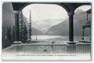 c1905 Lake Louis from Chalet Near Laggan Alberta on CPR Canada Postcard