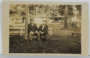 RPPC Middle Aged Men Twins John & Harry Real Photo c1907 Postcard Q8