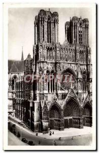 Old Postcard Reims cathedral