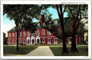 Library University of Illinois IL Building and Grounds Campus Building Postcard