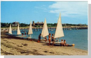 Hyannis Port, Massachusetts/MA Postcard, Sailboat Race, Cape Cod