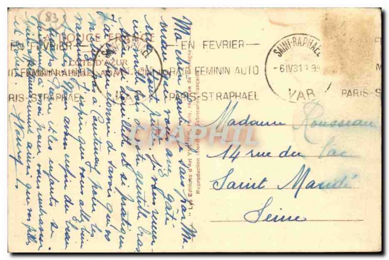 Old Postcard Saint Raphael Agay