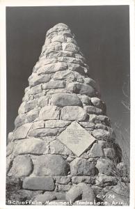 D32/ Tombstone Arizona Az Real Photo RPPC Postcard c50s Schiefflin Monument