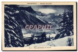 Old Postcard Chamonix General view in winter