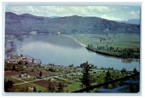 c1950's Fraser River and Mt. Baker from Pfitzer Tower Mission City BC Postcard