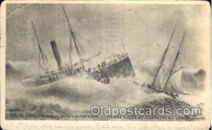 Alberta NJ, USA Ship Wrecks Ships 1906 internal creases in card, a lot of rou...