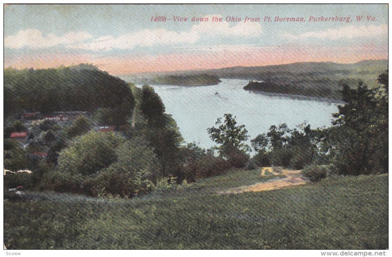 PARKERSBURG, West Virginia; View down the Ohio from Ft. Boreman, PU-1910