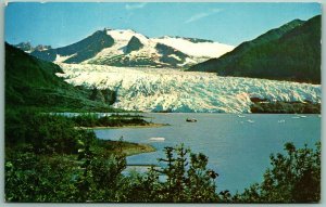 Mendenhall Glacier Near Juneau Alaska AK Chrome Postcard I14