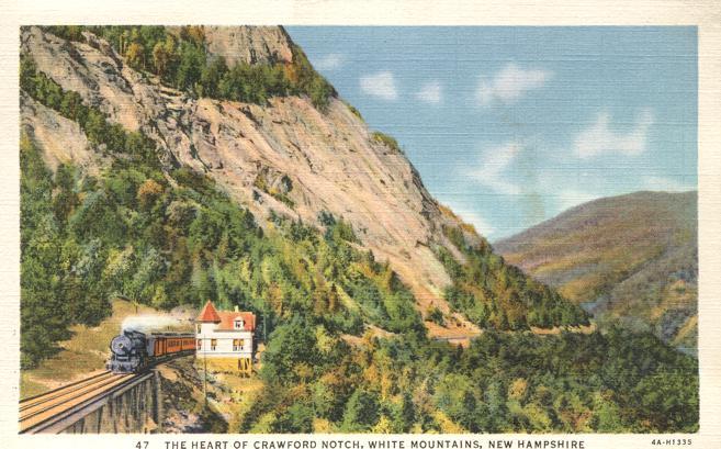 Train Crawford Notch White Mountains NH New Hampshire Linen