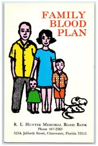Family Blood Plan RE Hunter Memorial Blood Bank Clearwater Florida FL Postcard