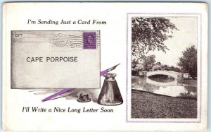 Postcard - Vintage - Bridge - Postage Print - Cape Porpoise, Maine USA