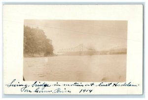 1914 Swing Bridge In Action East Haddam Massachusetts MA RPPC Photo Postcard 