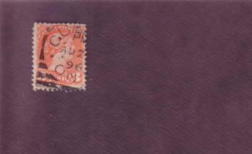 Guelph, Ontario, Squared Circle Cancel on Victoria 3 Cent Stamp