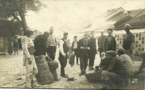 macedonia, Serbian Market Place (1921) RPPC Postcard