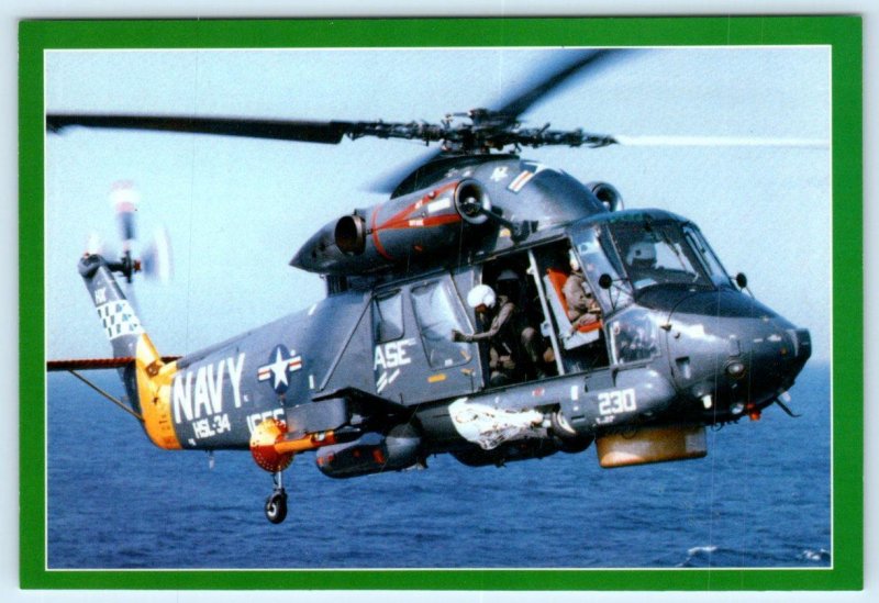 H.S.L Greencheckers ~ U.S. NAVY SEASPRITE HELICOPTER  4x6 Postcard 