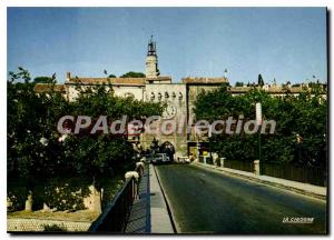 Postcard Modern Sommieres The Bridge On The Virdoule And The Tour De I'Horloge