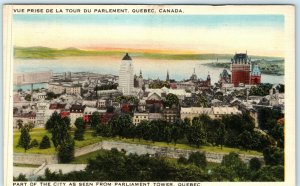 c1920s Vue Prise De La Tour Du Parlement Quebec City Canada Tower Postcard A23