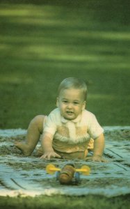 Prince William Playing With Toy Transport Car Royalty Postcard