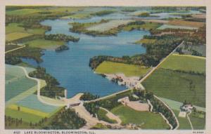 Illinois Bloomington Aerial View Lake Bloomington Curteich