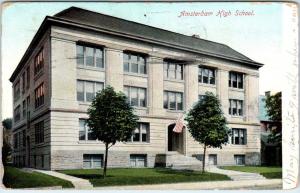AMSTERDAM, NY New York    Amsterdam  HIGH  SCHOOL   1906    Postcard