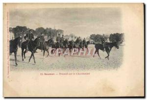 Old Postcard Horse Riding Equestrian Saumur Work on the Chardonnet