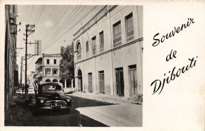 djibouti, DJIBOUTI, La Rue de Paris et l'Hotel de l'Europe (1950s) RPPC Postcard