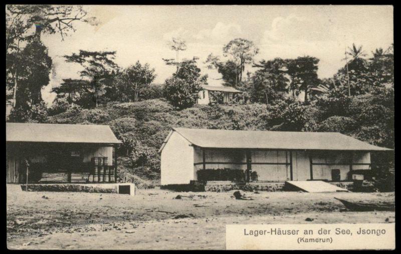 Germany 1912 Kamerun Isongo Storehouses on the Ocean Postcard PPC 85093