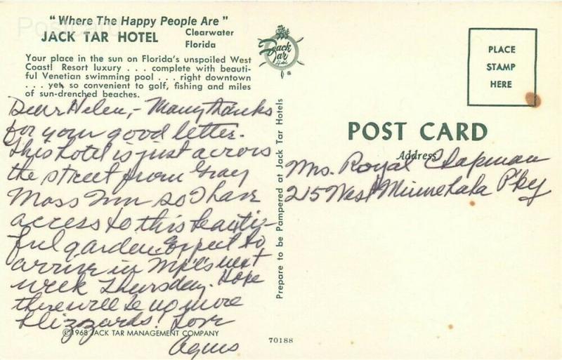 FL, Clearwater, Florida, Jack Tar Hotel,  No. 70188