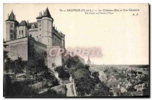 Postcard Old Saumur M and L Le Chateau East and Vue Generale