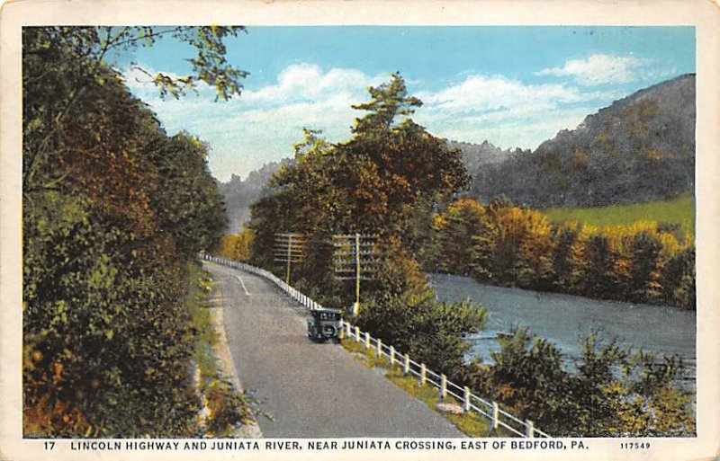 Lincoln Highway and Juniata River Near Juniata Crossing Bedford, Pennsylvania...