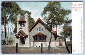 Pre-1907 MONTECITO SANTA BARBARA ALL SAINTS CHURCH BY THE SEA ANTIQUE POSTCARD