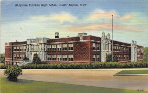 Cedar Rapids Iowa 1944 Postcard Benjamin Franklin High School Alburnett Iowa