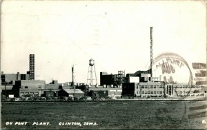 Vtg Postcard RPPC 1947 - Clinton Iowa IA - Dupont Plant Panorama