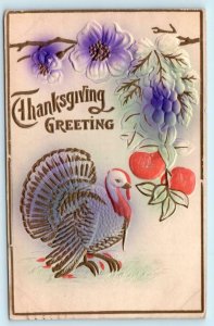 THANKSGIVING GREETINGS ~ Embossed Airbrushed 1910  Postcard