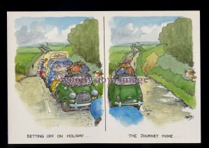 BE197 - Setting Off on Holiday and the Journey Home! - Large Besley Comic P'card