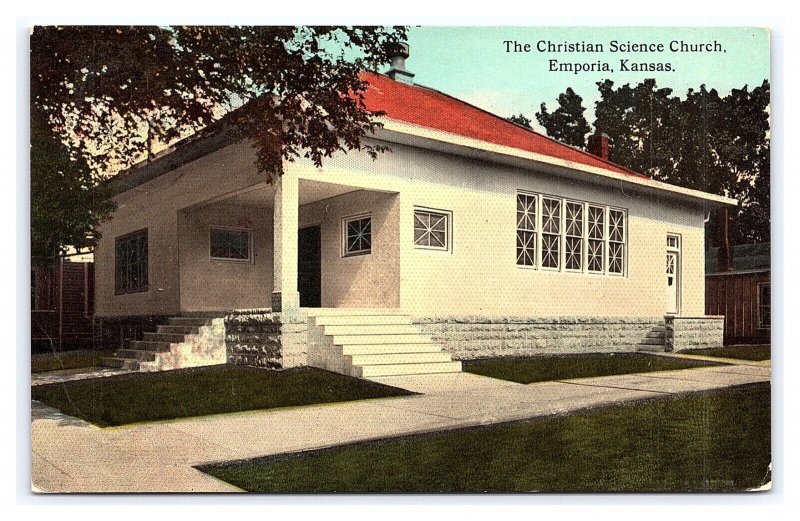 The Christian Science Church Emporia Kansas Postcard