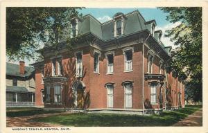 1920s Fraternal Masonic Temple Kenton Ohio Postcard Teich 12679